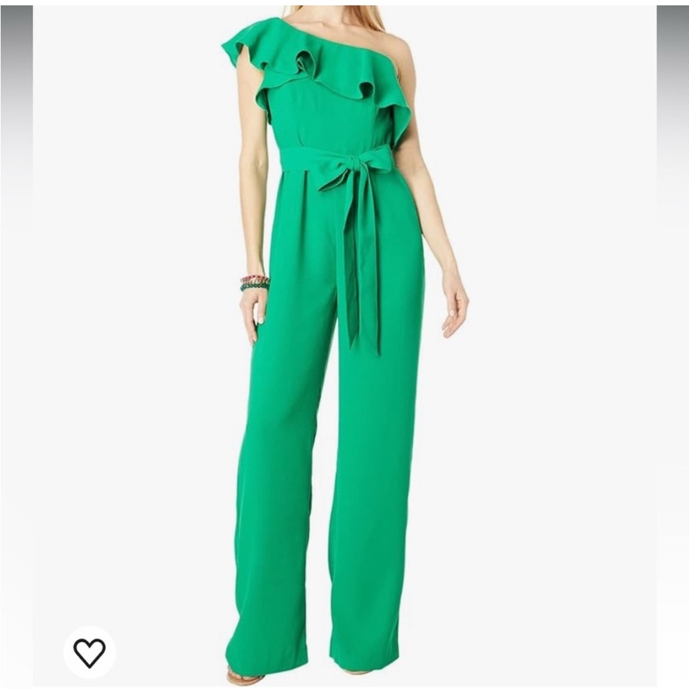 Lilly Pulitzer Vibrant Green Ruffle Jumpsuit